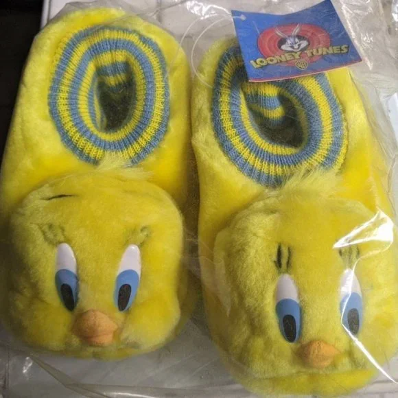 Chaussons Jaunes Enfants Twitty Bird Warner Brothers - Taille M, Unisexe - Occasion Très Bon état